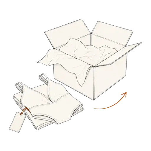 Retail-ready swimsuit packaging and dispatch for e-commerce
