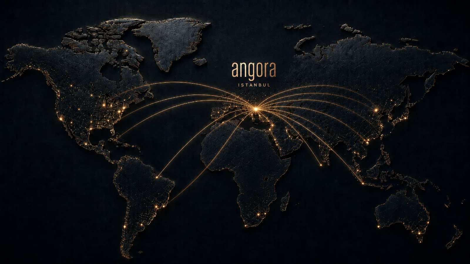 World map highlighting Angora in Istanbul