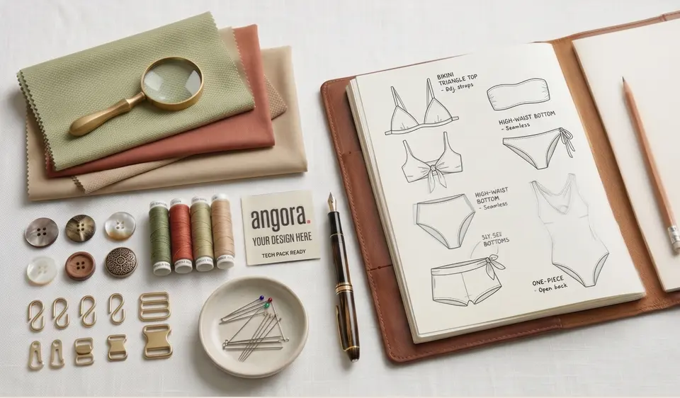 Private-label swimwear design development materials